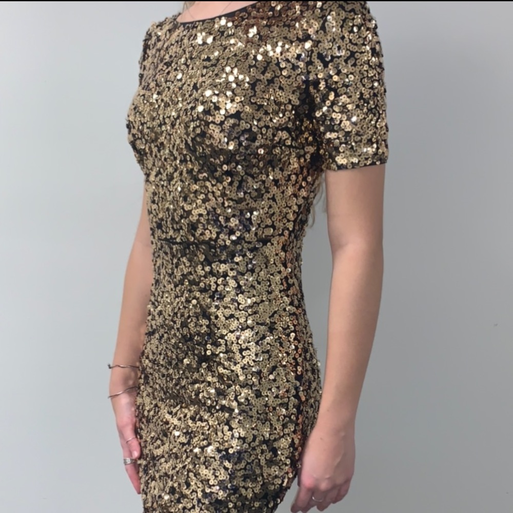 Gold Sequin Bodycon Dress